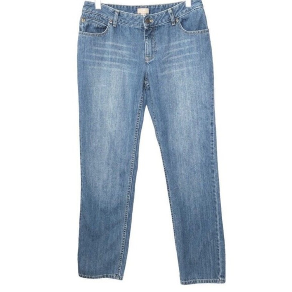 J. Jill Boyfriend Jeans Medium Wash 100% Cotton Size 6